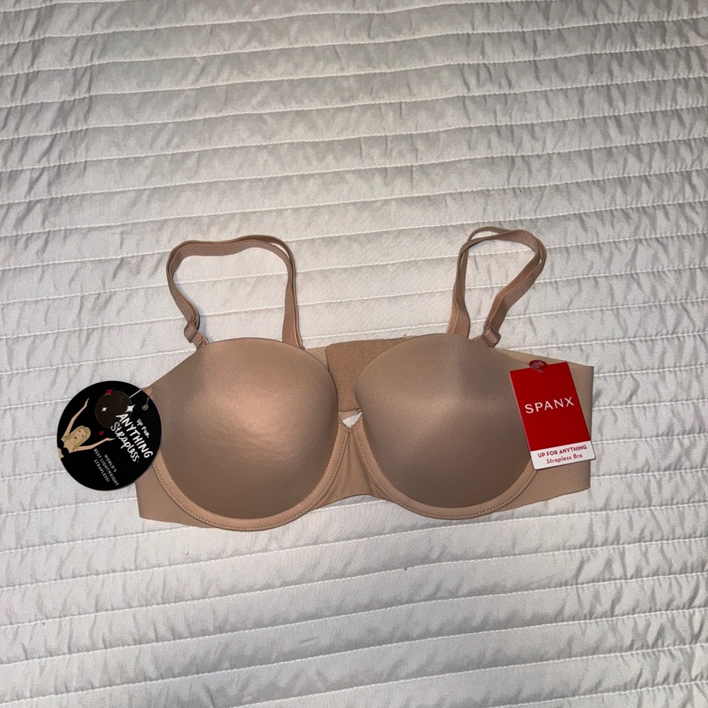 NWT Spanx Women's Up For Anything Tan Bra with removable straps